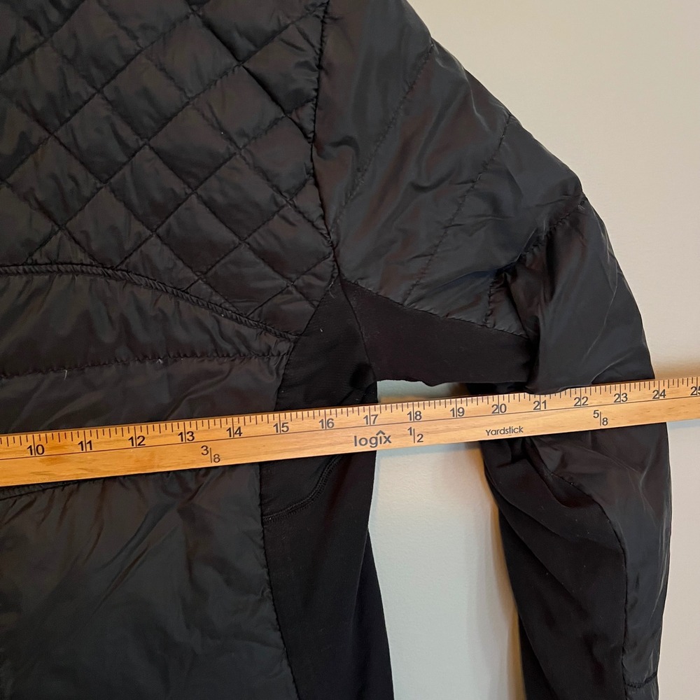 Lululemon What The Fluff Black Quilted Half Zip Pullover Jacket 10 Athleisure - Picture 6 of 8